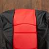 Upper section of two-tone nissan 370z leather backrest