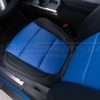 Top-down of front driver leather seat in Black and Cobalt