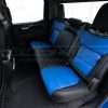 2019-2024 GMC Sierra with installed black and cobalt blue leather seats - Rear seats driver side