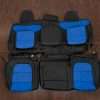2022 GMC Sierra Leather Upholstery Kit - Black/Cobalt / Rear seat uphosltery with armrest and squar inserts