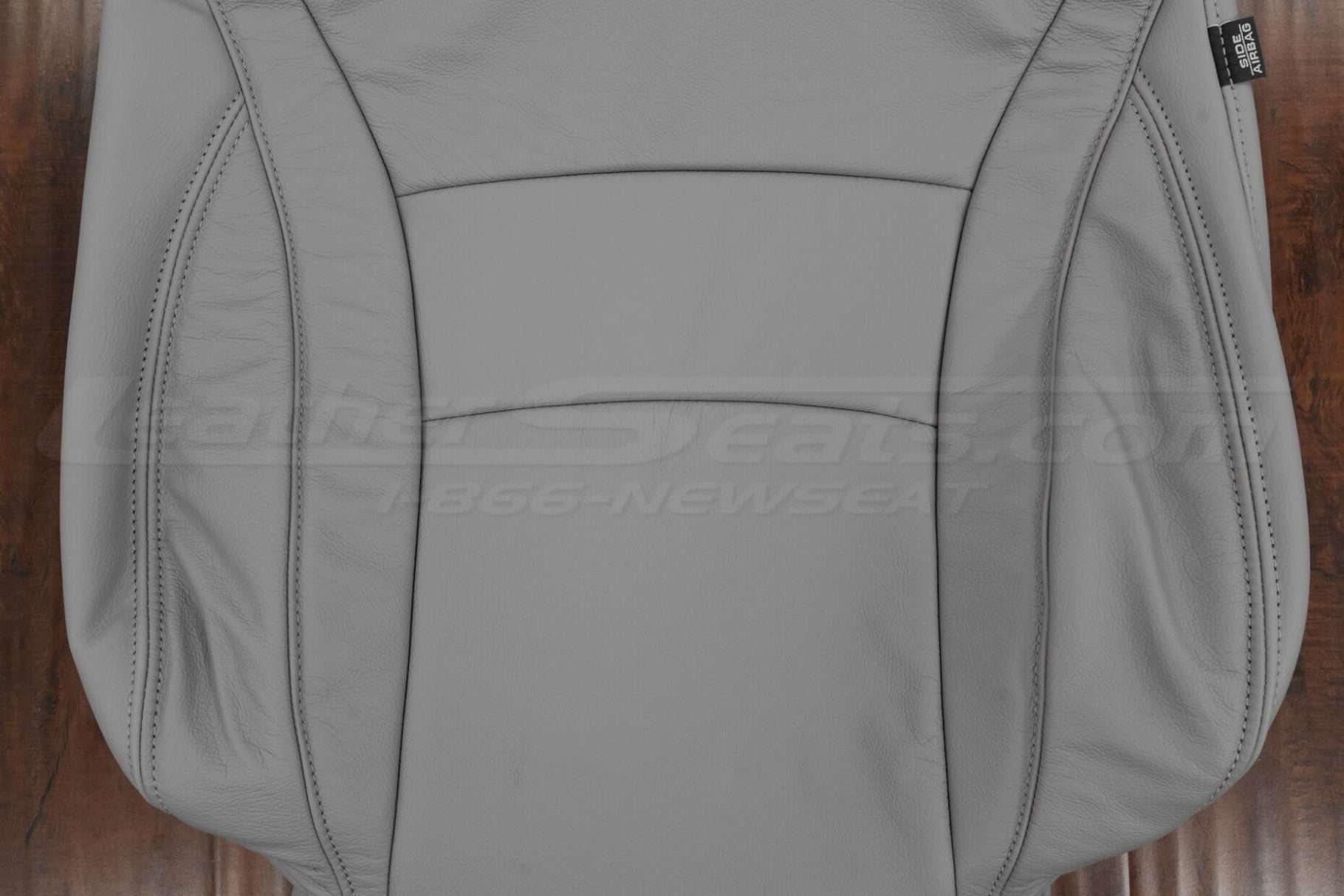 Insert section of leather backrest upholstery in Gray