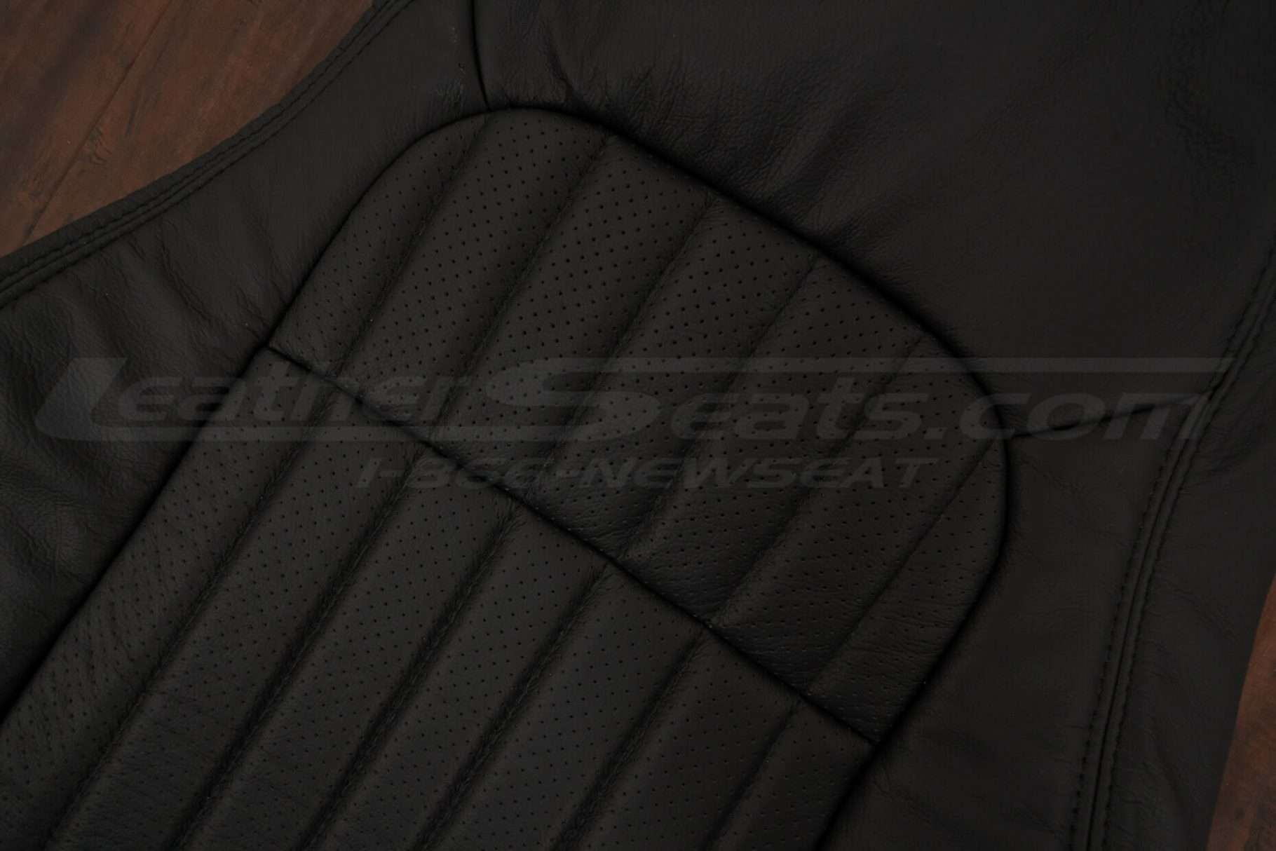 Perforated Backrest section of camaro leather upholstery