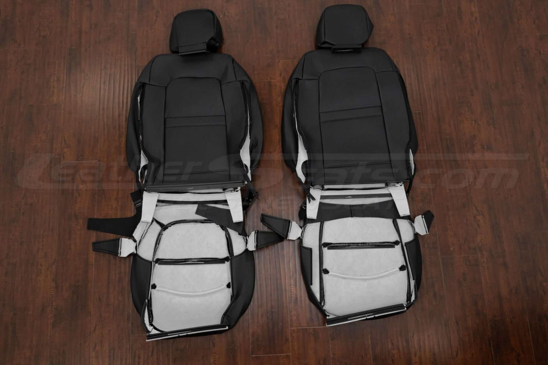 Front seat leather upholstery flipped