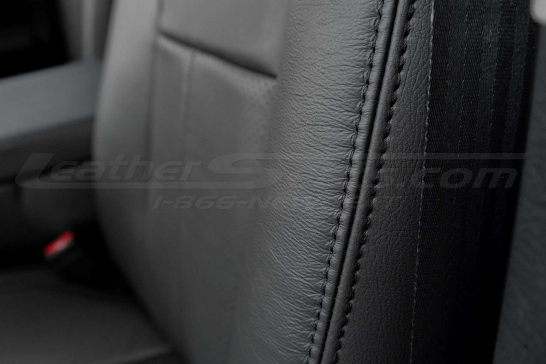 Dark Graphite double-stitching on matching Dark Graphite leather