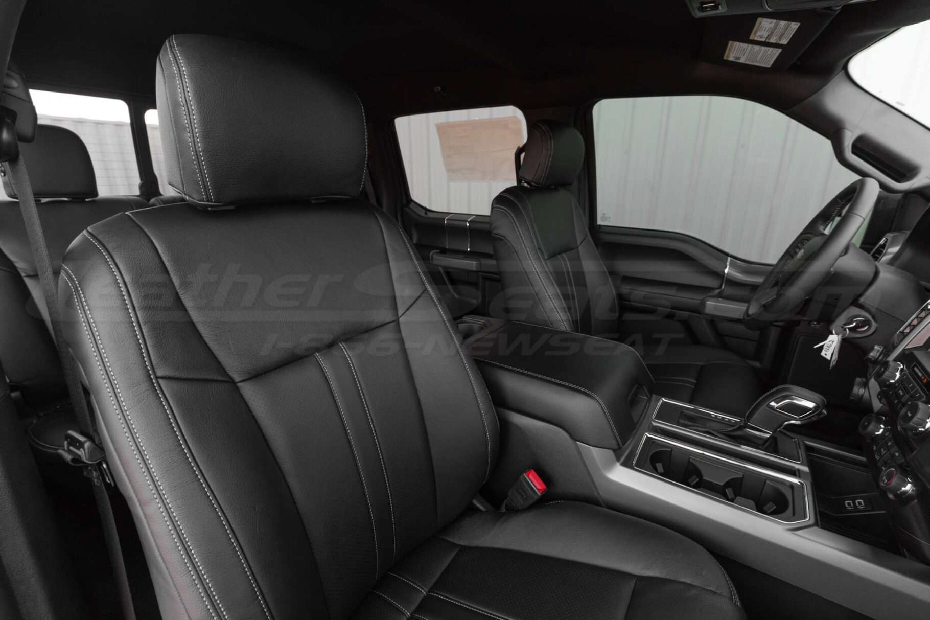 Front backrest and headrest section of leather ford f-150 leather interior