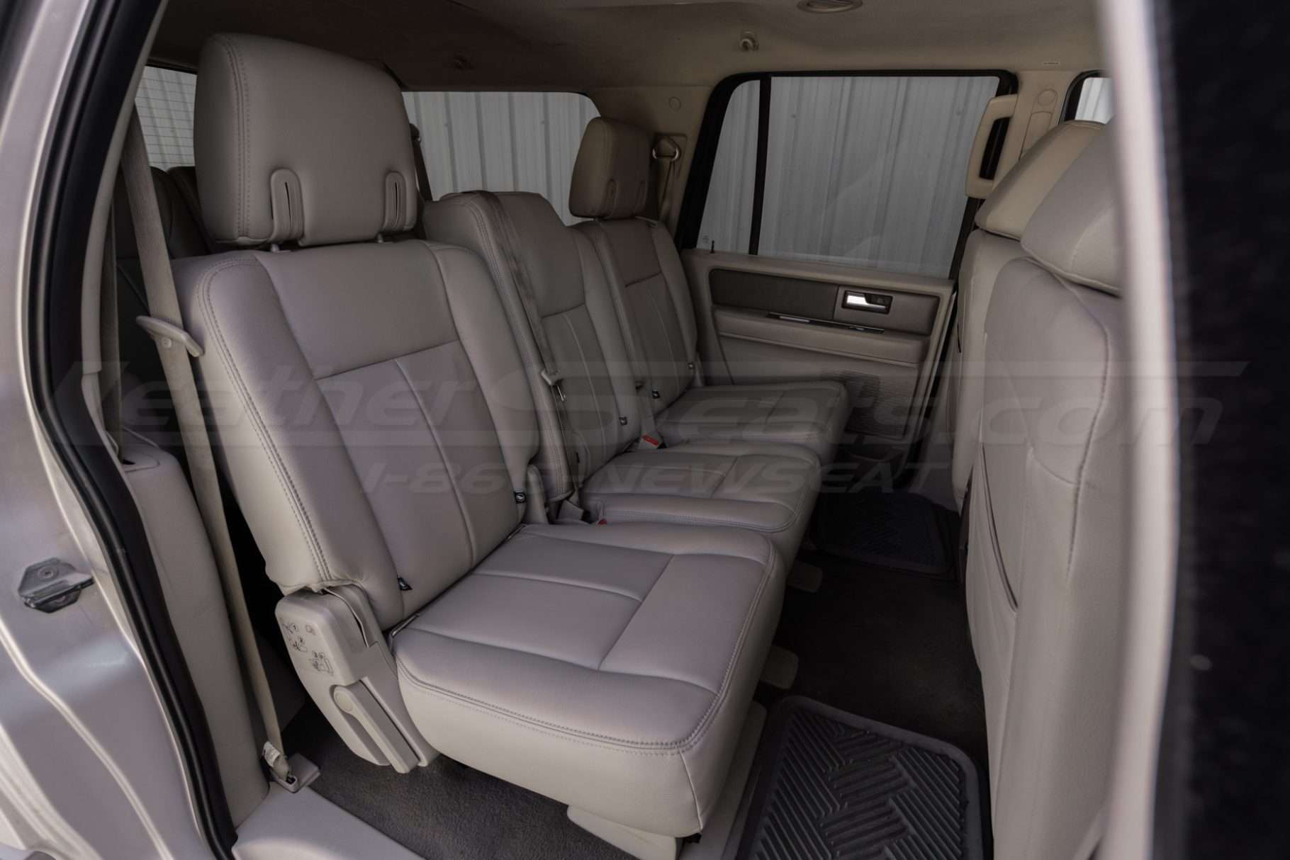 Custom installed leather seats for Ford Expedition 3 row - Pddy - Middle Row leather seat from passenger side