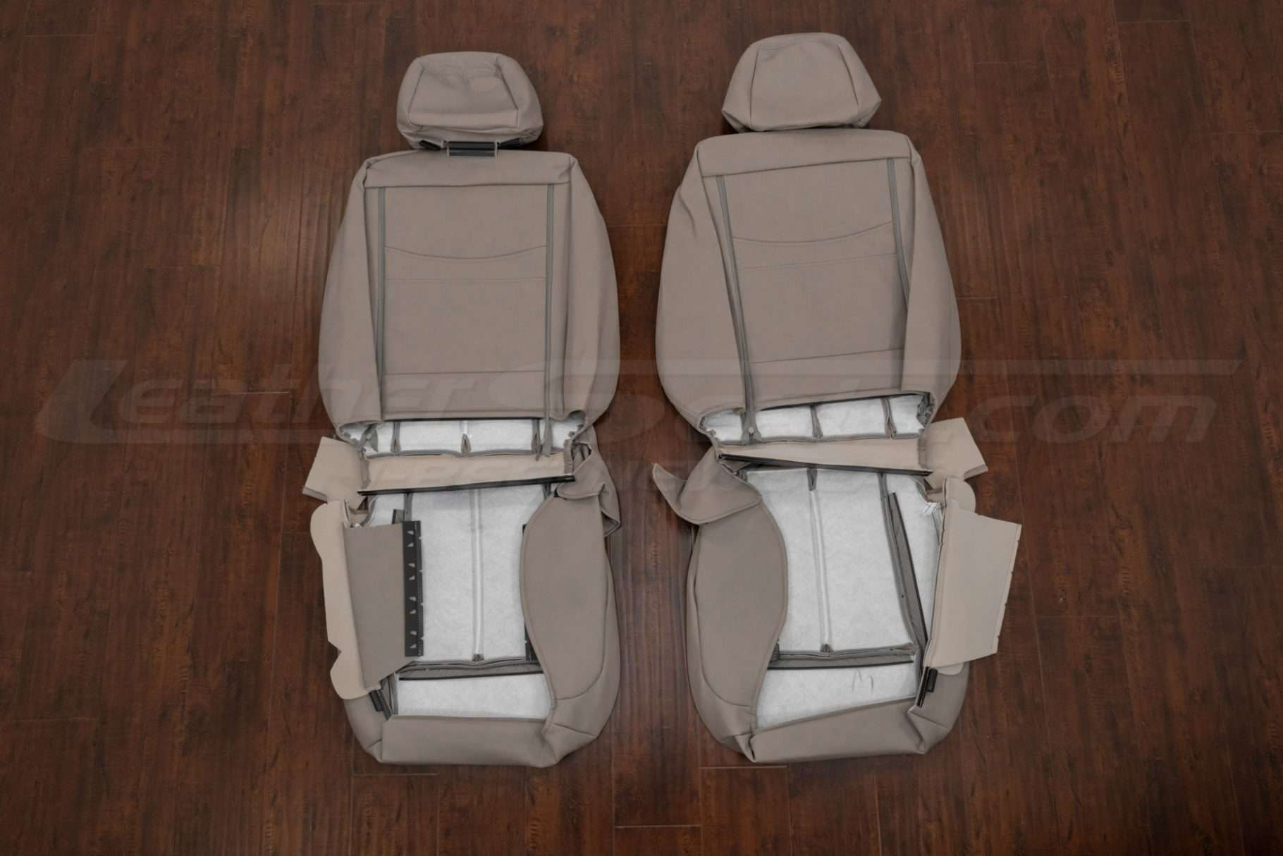 Front seat leather upholstery kit flipped