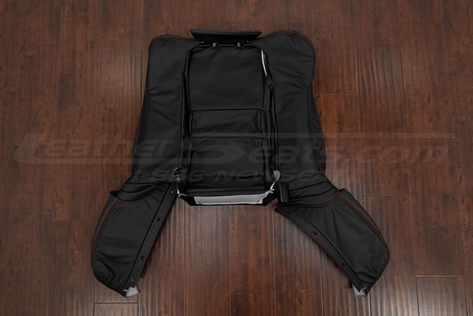 1991-2005 Acura NSX leather backrest upholstery in black with bright red stitching