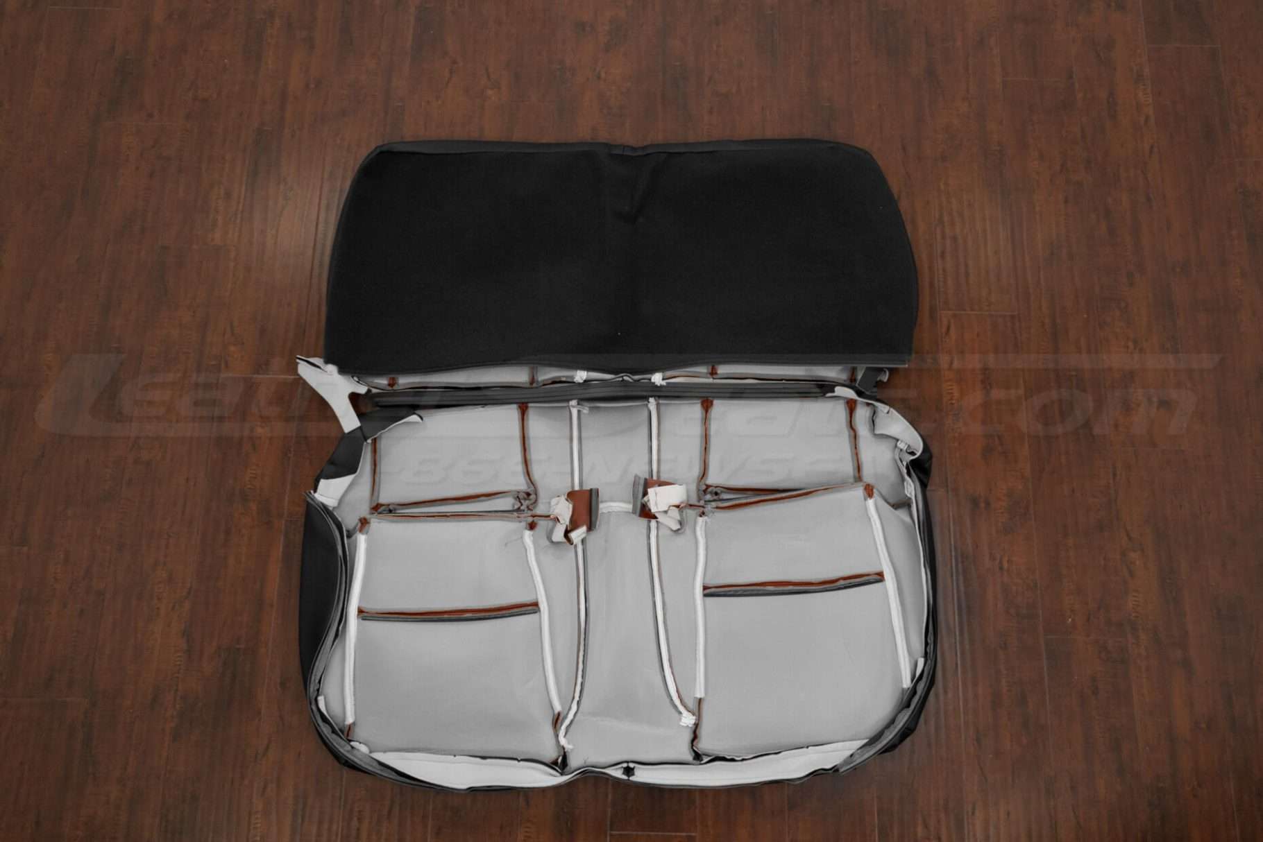 Rear seat leather upholstery flipped