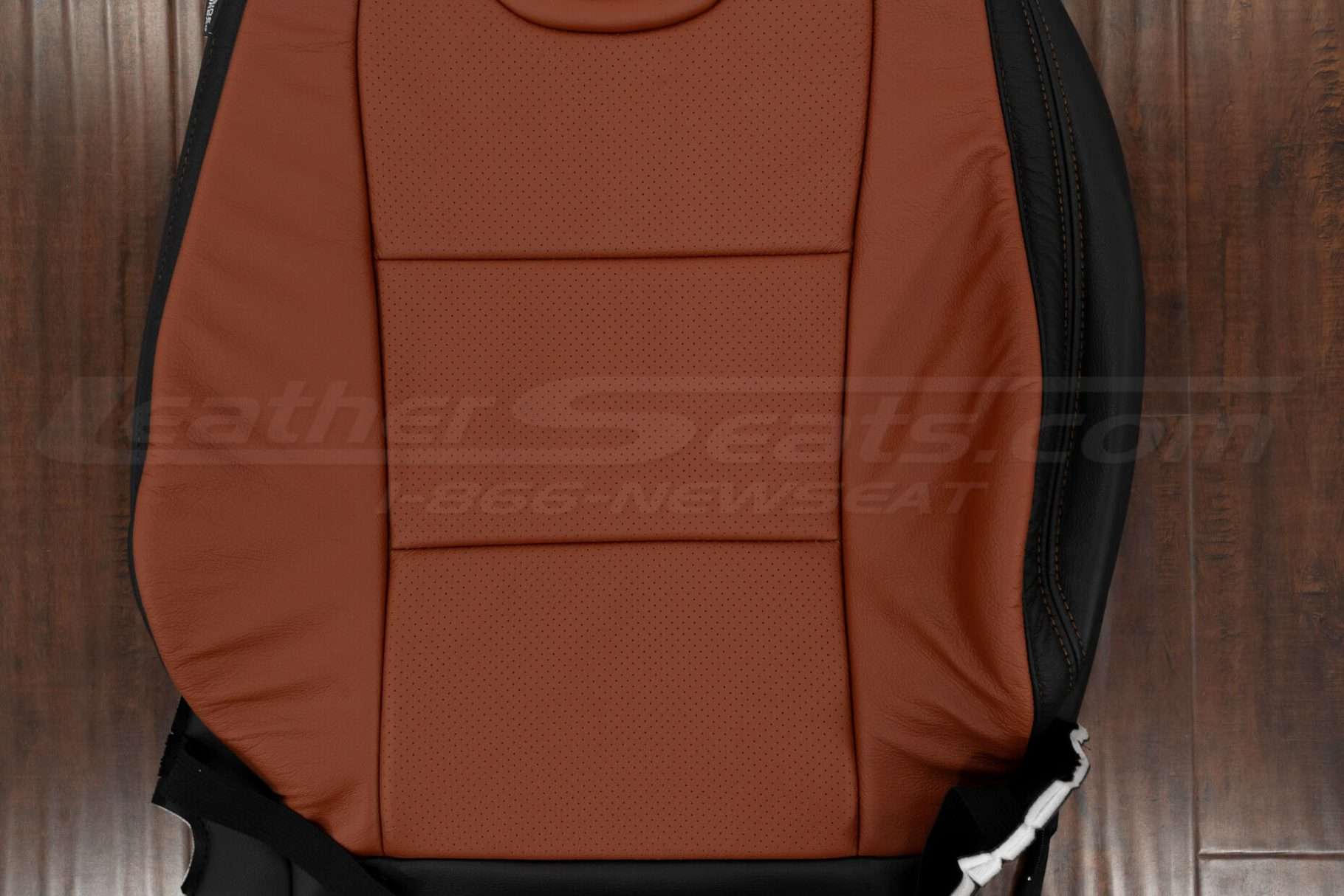 Perforated Body section of leather backrest upholstery