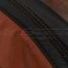 Contrasting Mitt Brown thread on black leather