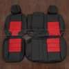 2004-2007 Hummer H2 3 Row leather upholstery kit - Black/Bright Red - Middle Row upholstery with Armrest