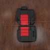 Third Row Hummer H2 leather seat cover in black and bright red