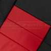 Bright Red Insert close-up and leather texture