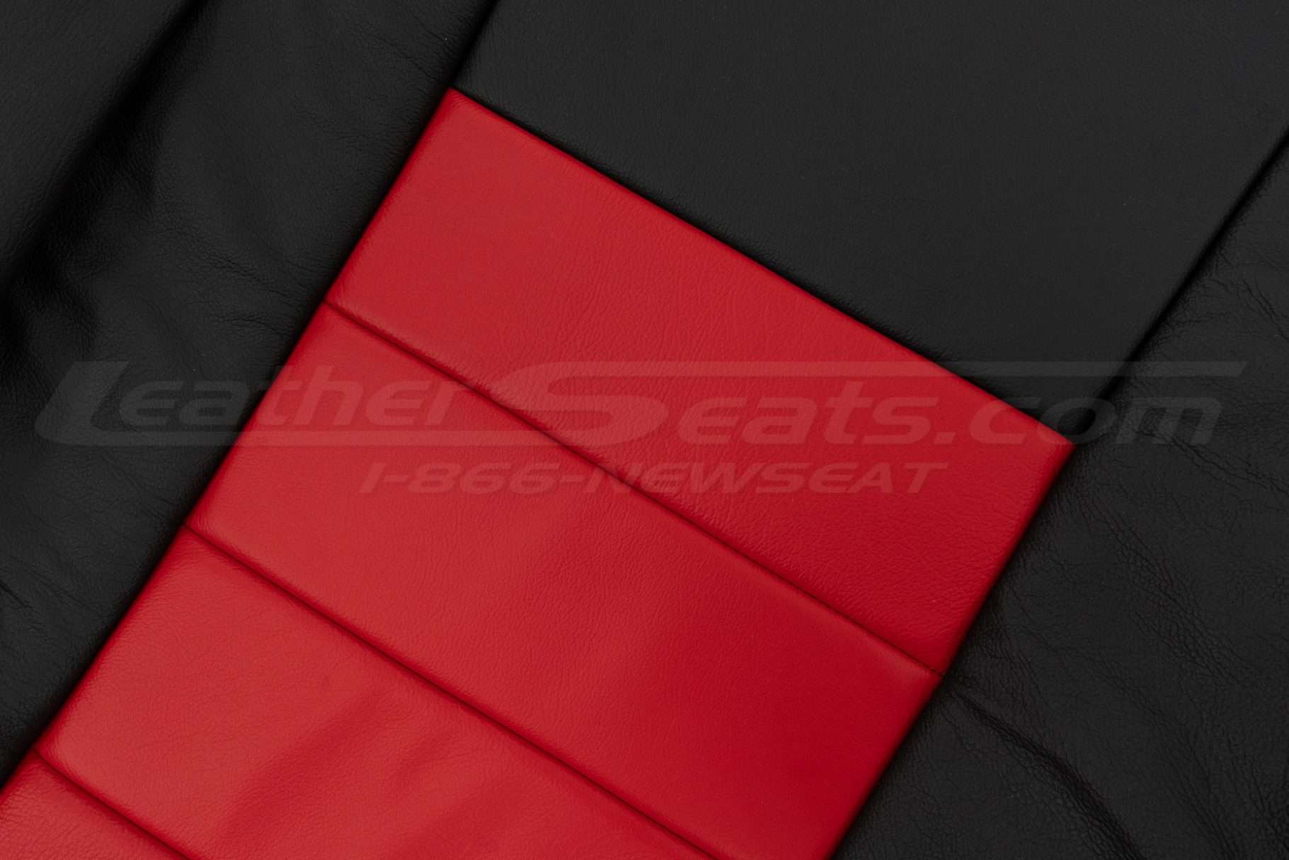 Bright Red Insert close-up and leather texture
