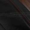 Contrasting Bright red stitching on Black leather