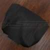 Aftermarket leather console lid cover in Black leather with citrus orange stitching