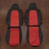 2009-2015 Mazda Miata Roadster Aftermarket leather upholstery - Black & Red Synthetic Suede - Front seats
