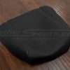 Side flat lay of leather console lid upholstey in black for ford f-150