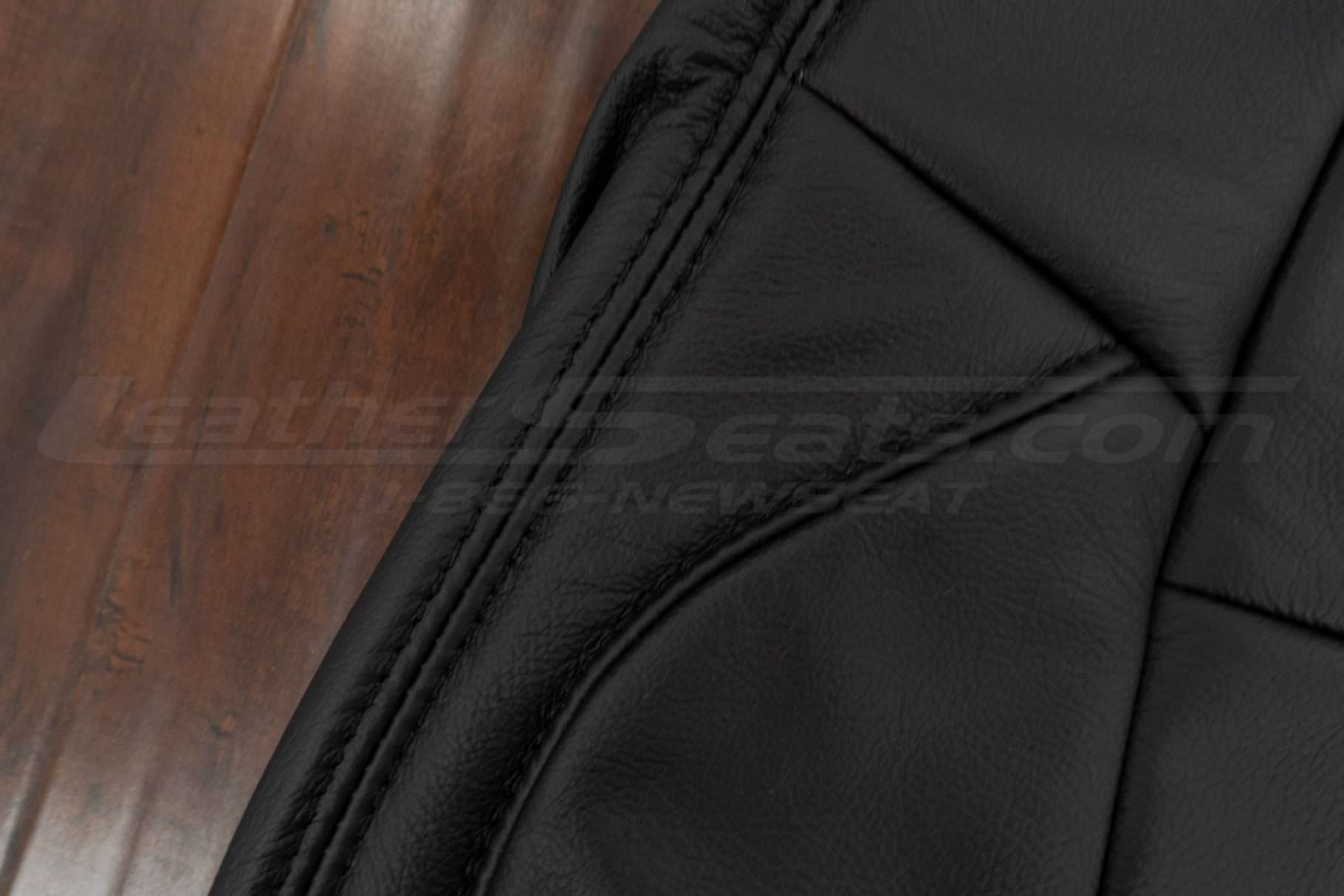Matching stitching on black toyota tacoma backrest