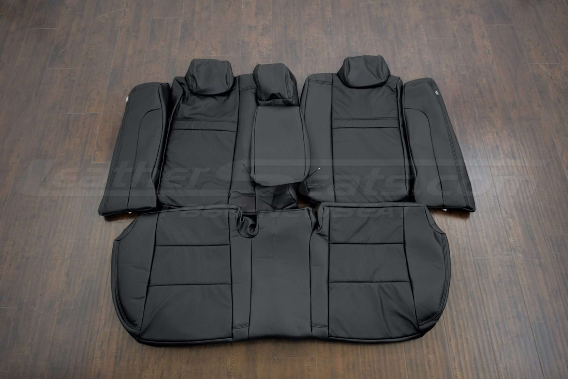 2012-2014 Toyota Camry aftermarket leather seat interior kit - Black - Rear seat upholstery with armrest and bolsters