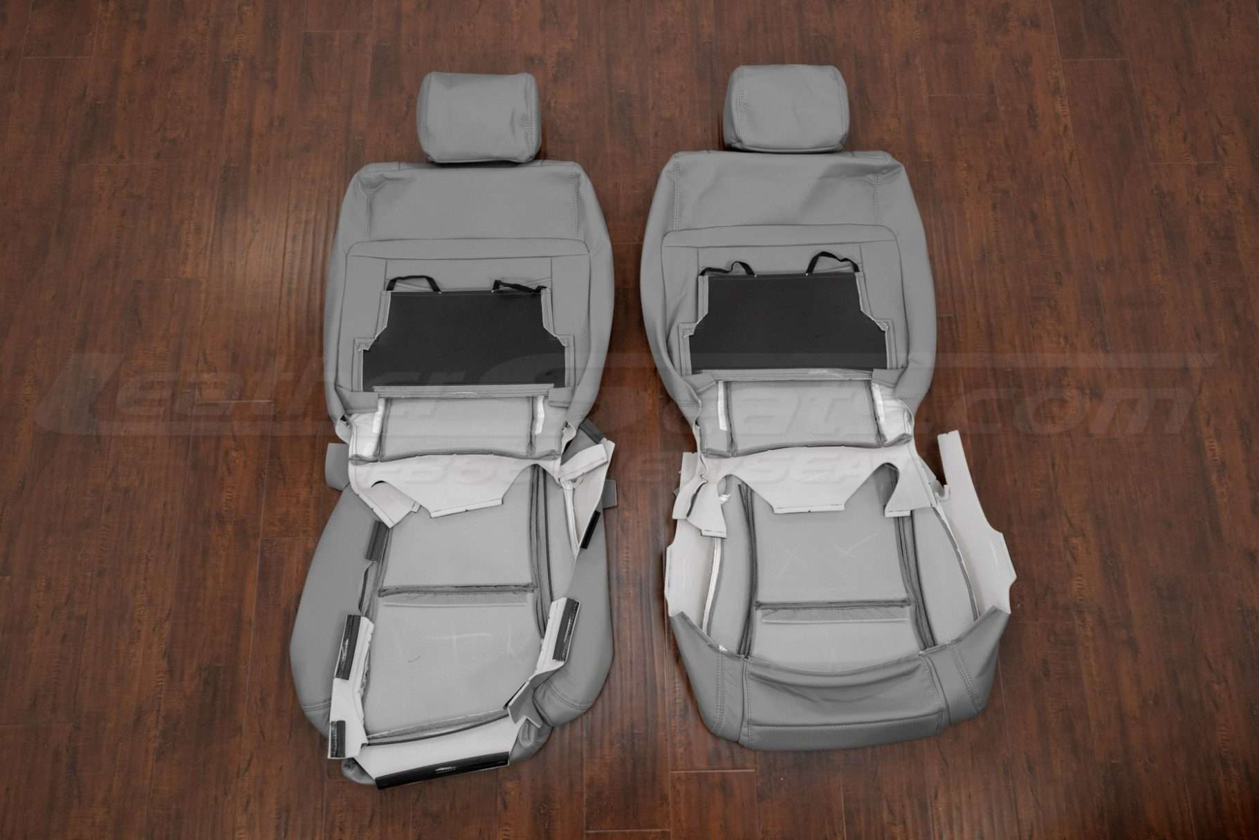 Front row Toyota Sequoia leather upholstery flipped