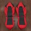 Chevrolet C7 Corvette aftermarket leather seat upholstery in Nappa Torch Red/Bright Red and Nappa Black leather