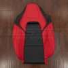 Chevrolet C7 Corvette custom leather upholstery in Italian Nappa Torch Red and Italina Naooa Black with perforated inserts - front backrest