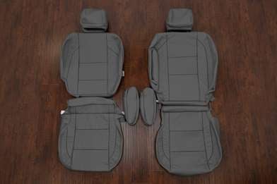 Light Grey Nissan Titan leather seat covers 