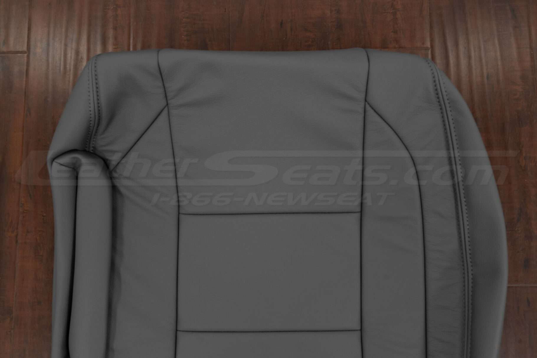 Upper section of leather backrest upholstery