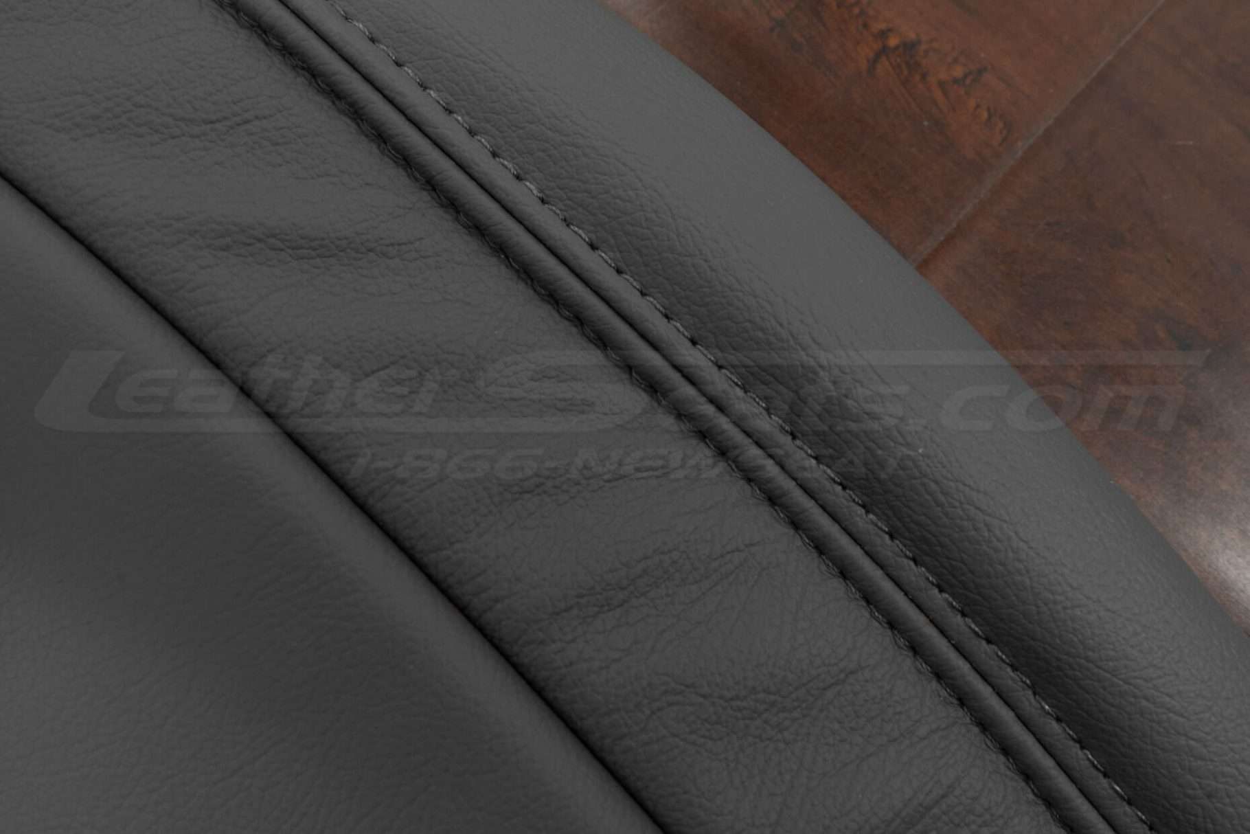 Light Grey double-stitching on Light Grey leather