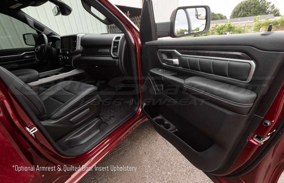 Dodge Ram optional door armrest and quilted door insert upholstery