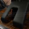 2014-2021 Toyota Tundra leather console lid cover in black with silver stitching
