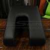 Toyota Tundra Limited leather console lid cover in black with contrasting stitching