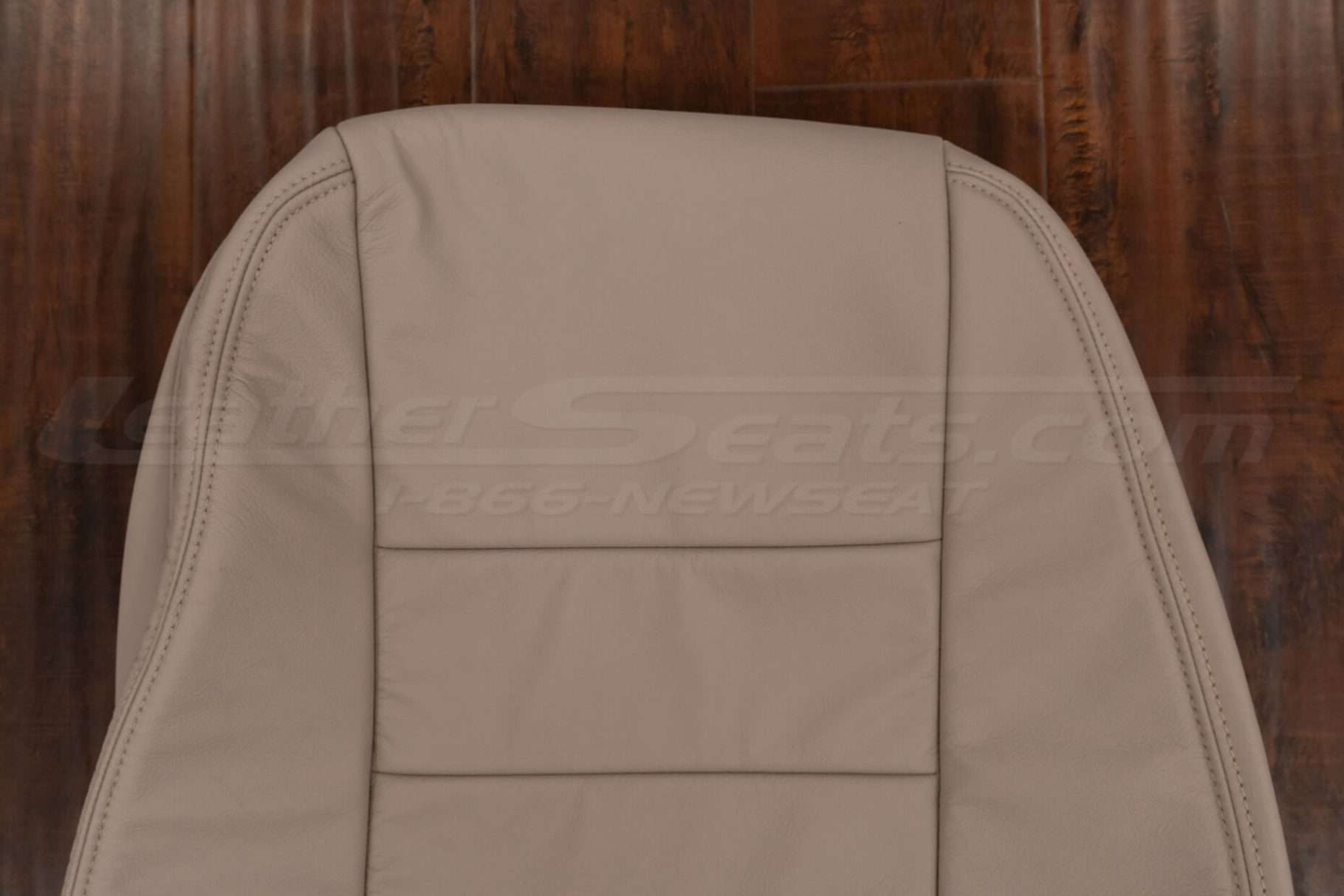 Upper section of leather backrest upholstery