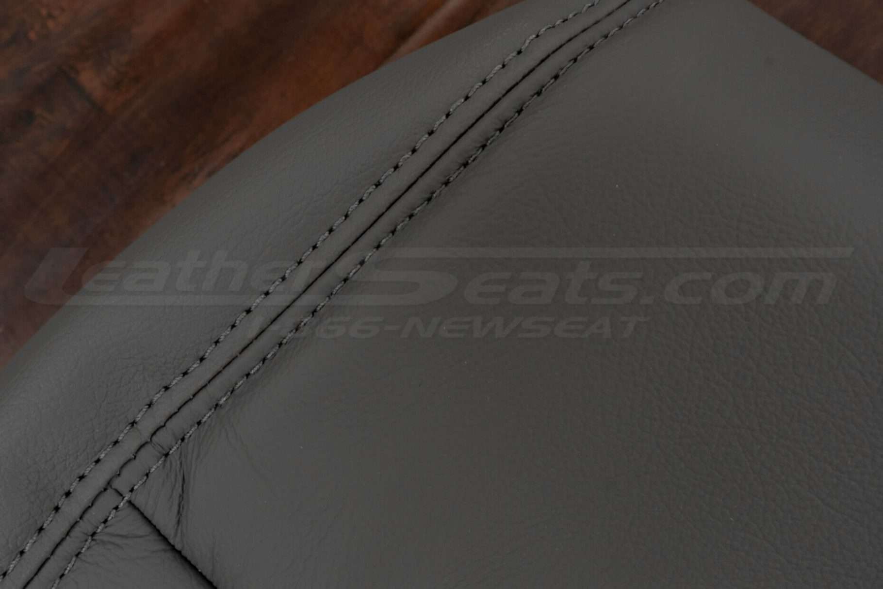 Light Grey double-stitching on Light Grey leather