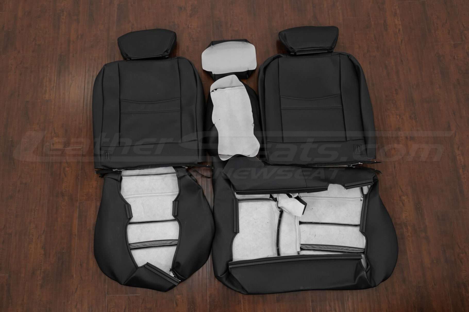 2001-2003 Ford F-150 SuperCrew aftermarket leather seat interior kit - Black - Front seat 60/40 leather upholstery