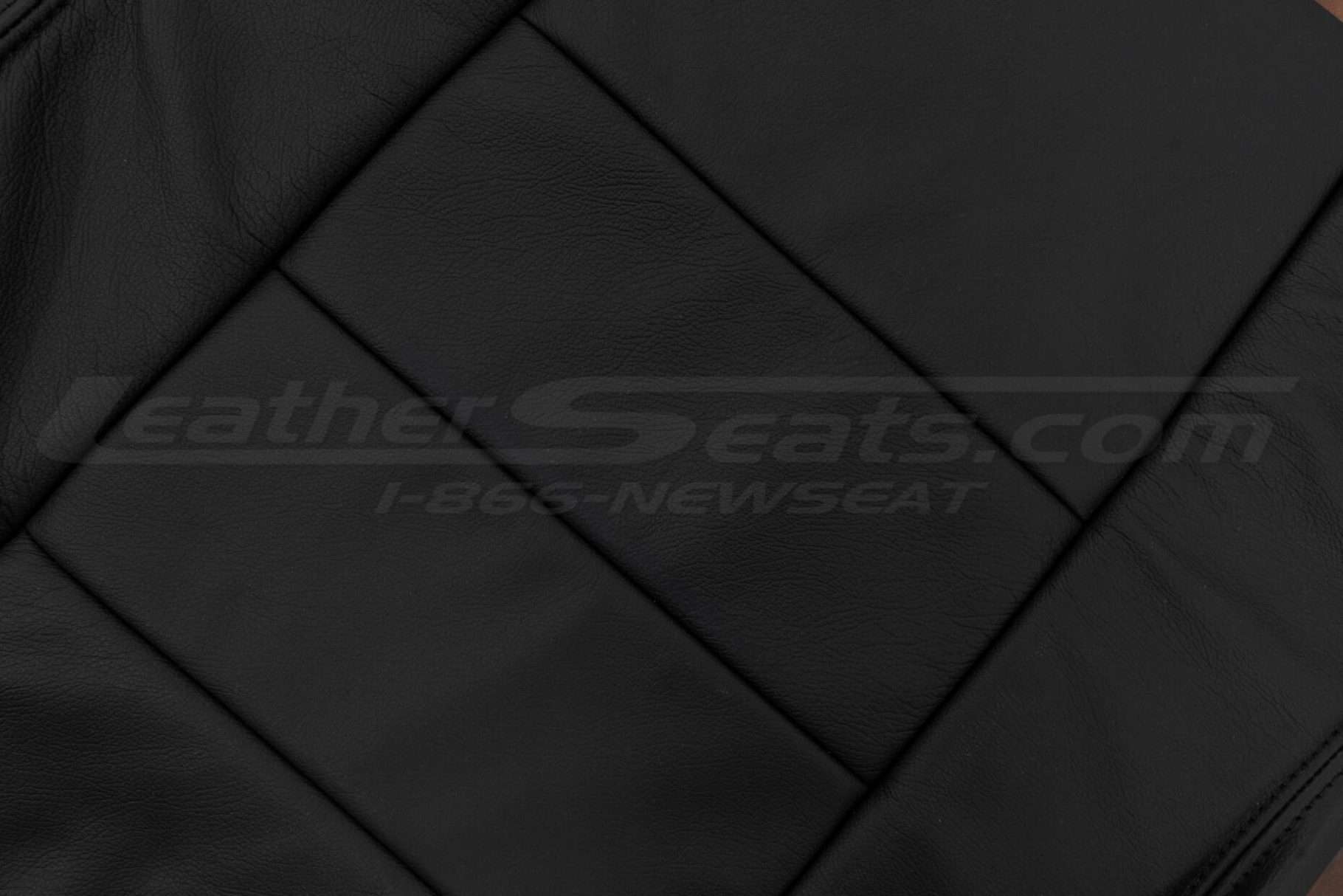 Black backrest leather texture close-up