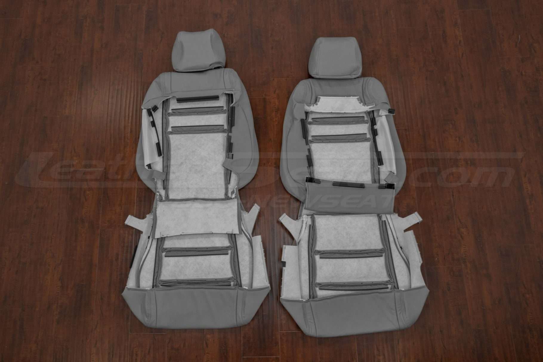 Front seat leather upholstery flipped