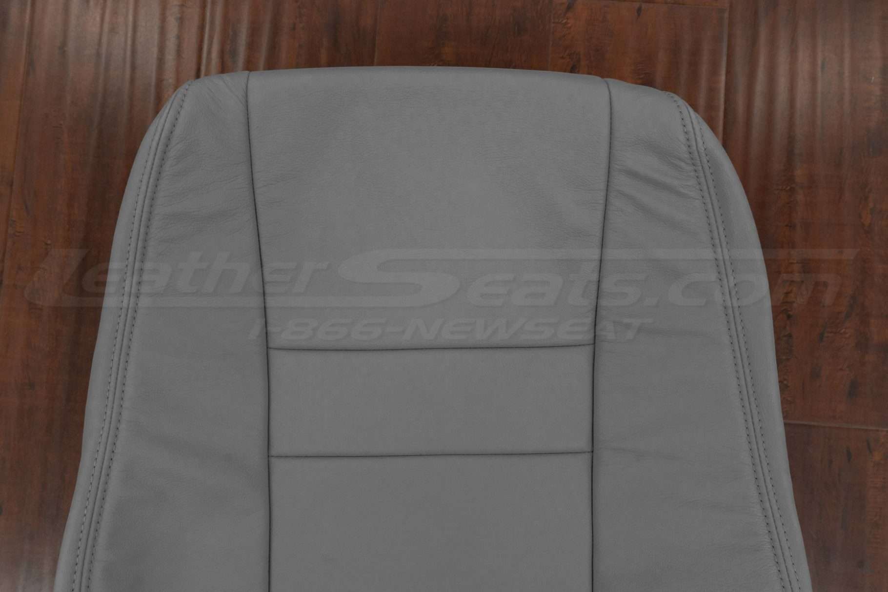 Upper section of leather stone backrest upholstery
