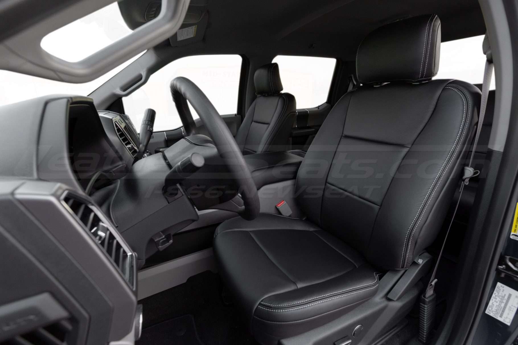 2017-2022 Ford F-250/F-350/F-450/F-550 installed premium black leather seats - front driver seat