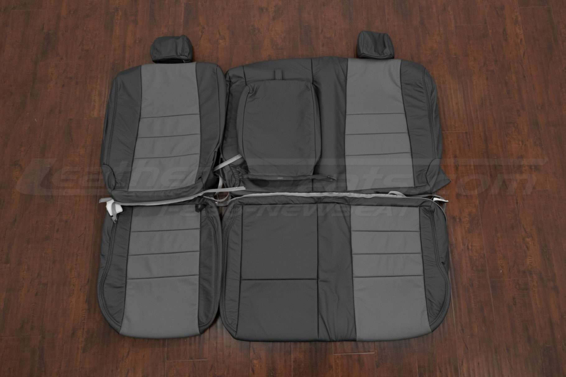 2004-2010 Ford Superduty leather seat interior kit - Graphte/Light Grey - Rear seat upholstery with armrest