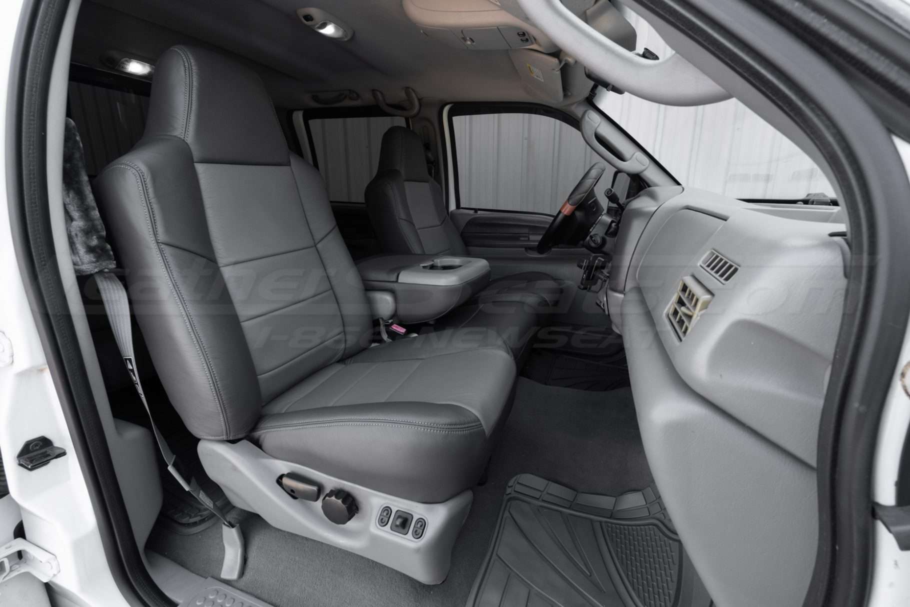 Front passenger ford truck custom aftermarket leather seat kit- installed