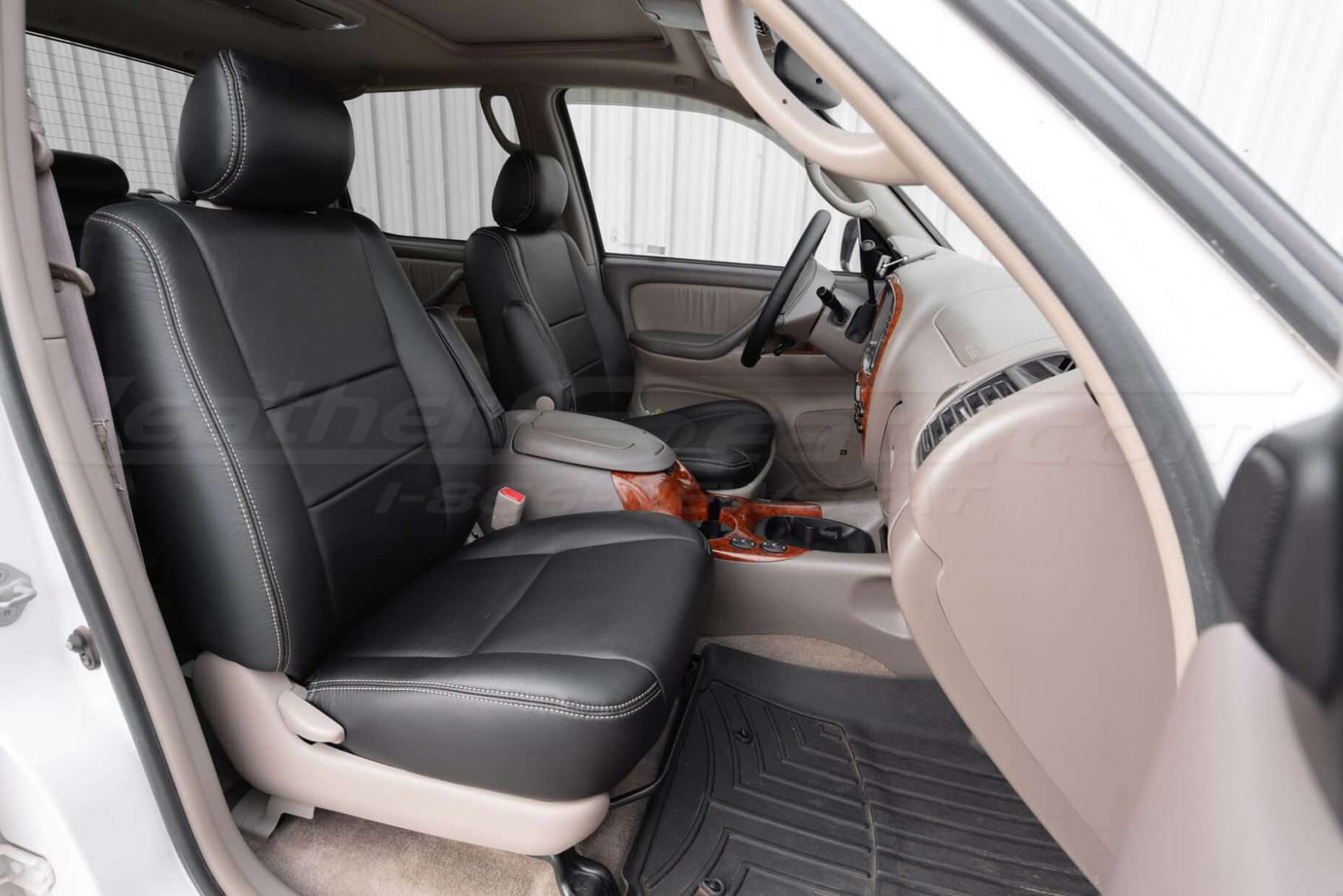 2005-2006 Toyota Tundra limited with aftermarket leather seat interior kit in Black - front passenger seat installed