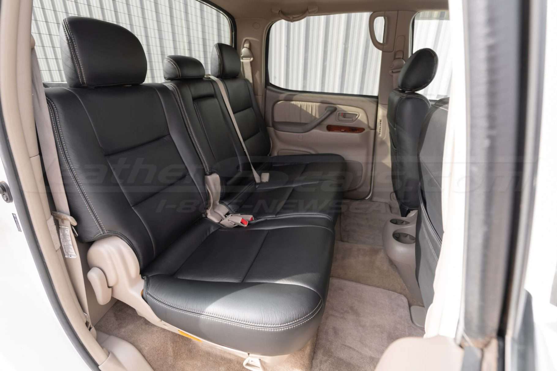 Black Toyota Tundra limited leather seats installed