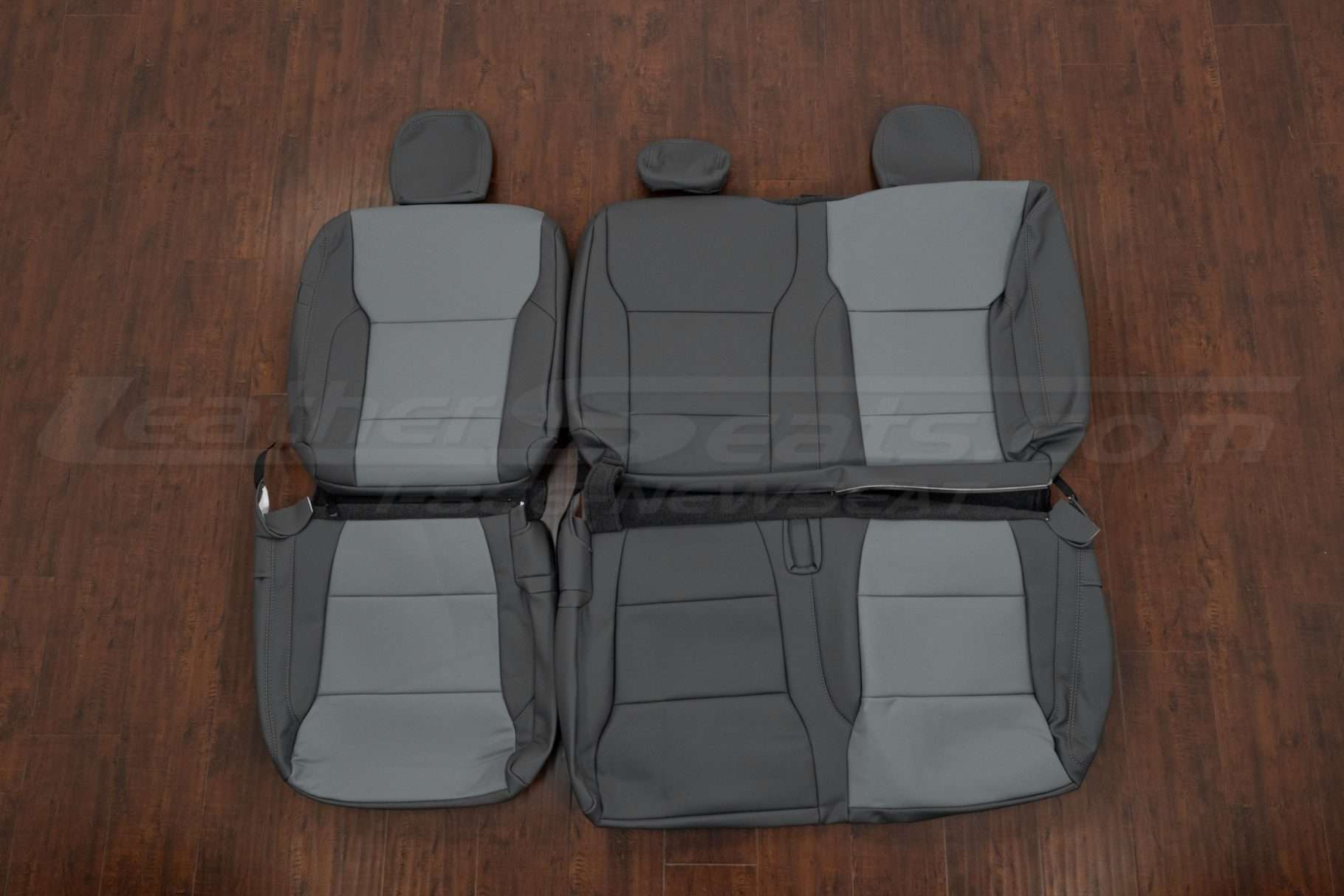 2023-2025 Ford F-250/350/450 Leather seat interior kit - Charcoal/Crater Grey - Rear seat upholstery