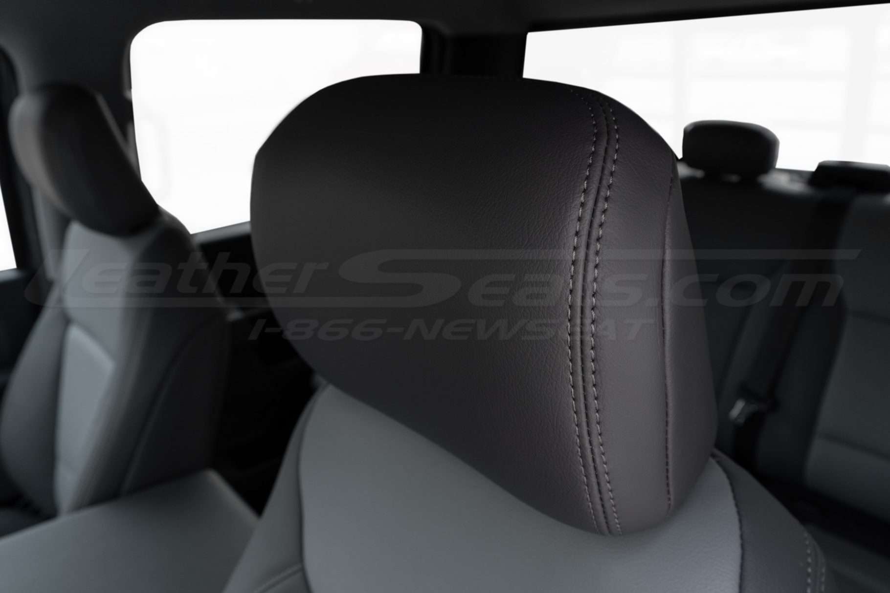 2024 Ford SuperDutyy Crew Cab leather headrest close-up