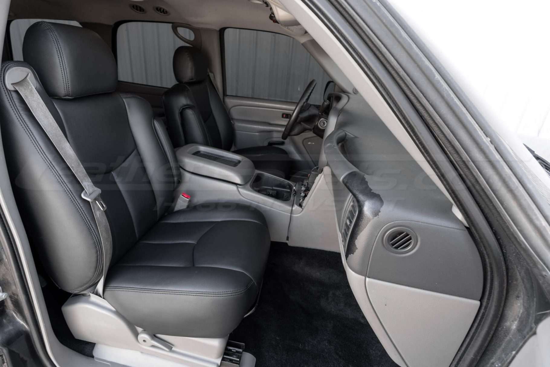 2006-2006 Chevrolet Tahoe with premium black leather seat covers installed - front passenger