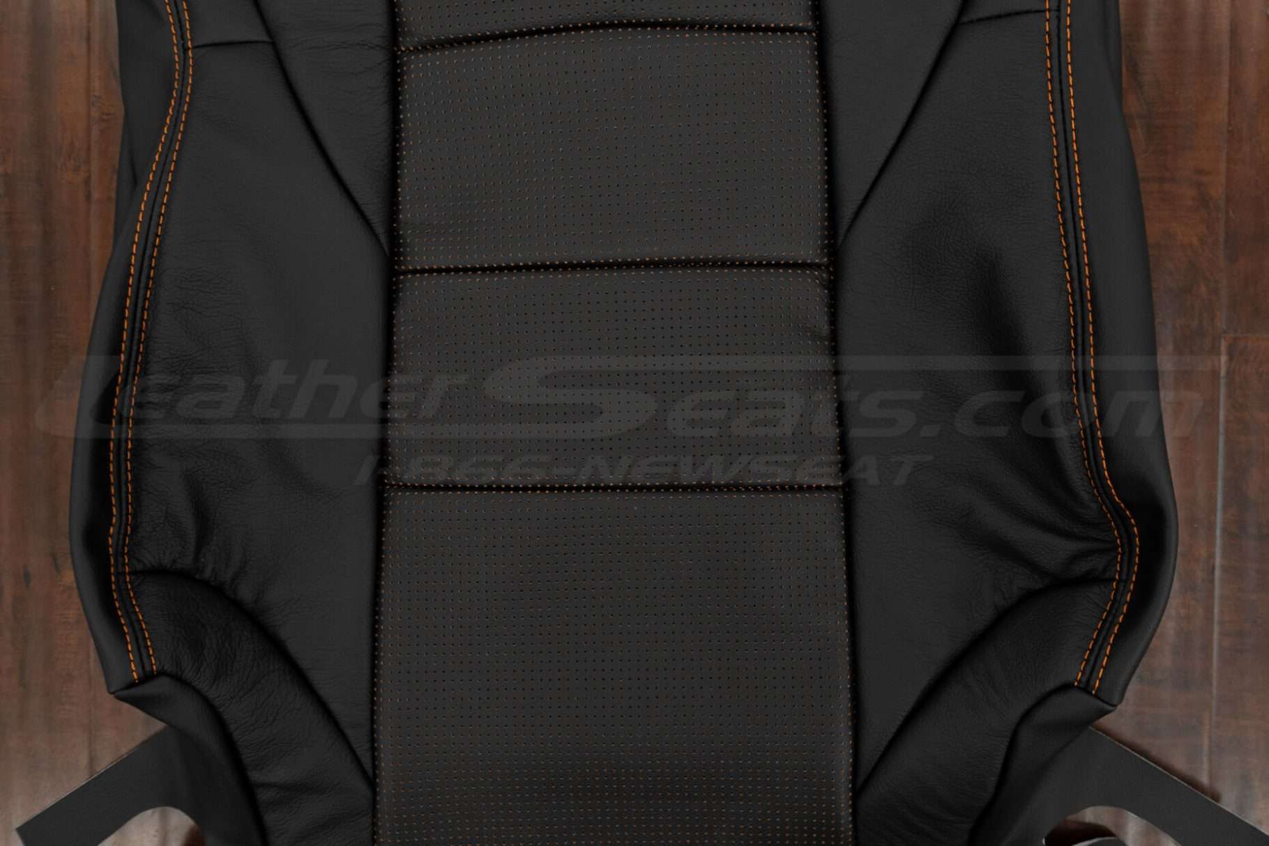 Piazza Orange Perforated Body section of leather backrest upholstery