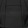 Perforated Body section of black leather backrest upholstery